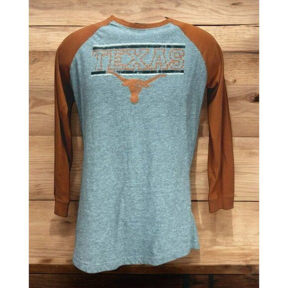 Texas Longhorns Pro Edge Long Sleeve Tshirt Large Vintage Print Raglan - Picture 1 of 5